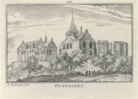 Plaatje; Elterberg met Vitusabdij en de Sint-Vituskerk. Rademaker (1727-1733)
